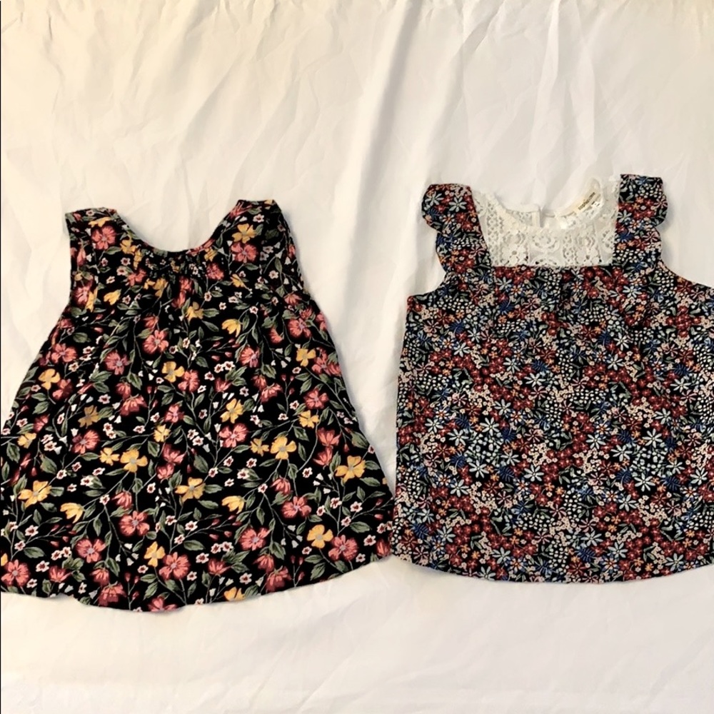 Lot of 2 Girls floral shirts
